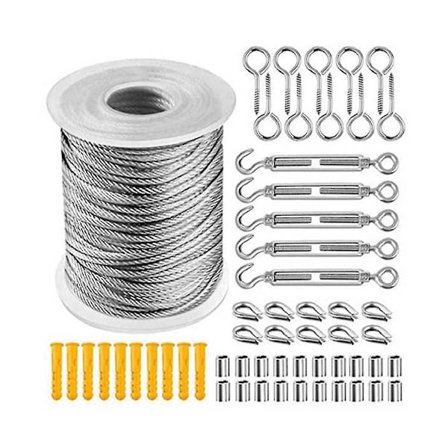 30m Teräksinen PVC-päällysteinen joustava vaijeri pehmeä kaapeli läpinäkyvä ruostumaton teräs pyykkinaru halkaisija 2mm sarja