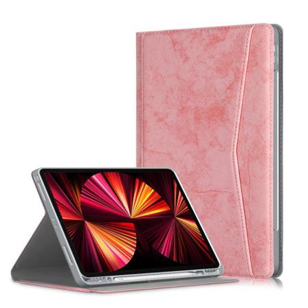 Ipad Pro 12.9 (2018/2020/2021) - Fodral Med Frontficka Och Pennh Rosa