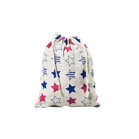 Praktisk Oppbevaringspose Dekorativ Polyester Snøring Design Trykt Sammenleggbar Klespose for Reise S