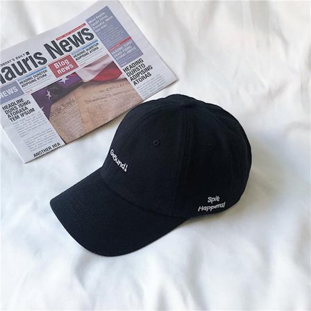 Brev med broderad gatubasebollkeps College Wind solskydd keps, svart