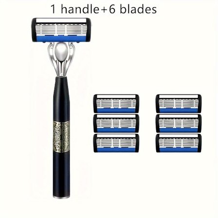 Sikkerhedsskrabere Vaskbar Klassisk Metal Normalt Skæg Og Overskæg, 7-lags Manuel Herrebarbermaskine