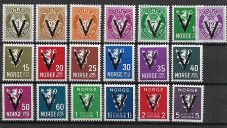 Norge 1941 - AFA 245 - 263 - Postfrisk
