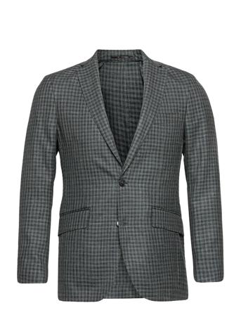 Wl Silk Lin Green Chk Patterned Hackett London