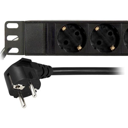 Deltaco GT-8635 - Flerkoplingslist (kan monteres i rack) - 4000 watt - inngang: CEE 7/7 - utgangskontakter: 10 - 1U - 3 m - svart