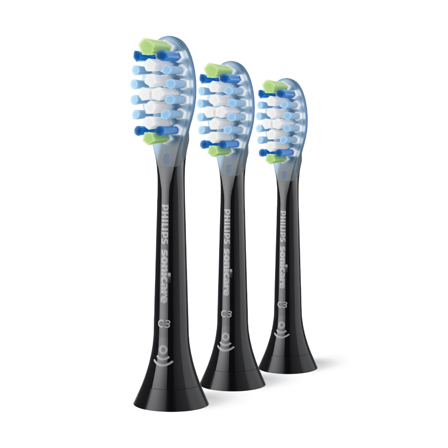 Philips Sonicare Premium Plaque Defence 2+1 Børstehoder, Svart, 3 stk.