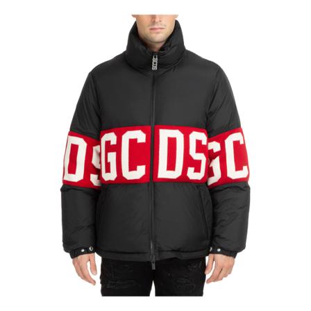Gcds, Down jacket blouson Band Logo Zwart, Heren, Maat:S