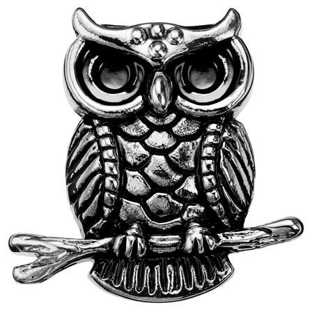 Zoikos | Broche Le hibou couleur argent pour hommes - Broches en forme d'animaux