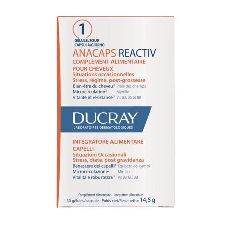 Ducray Anticaduta Anacaps Reactiv Integratore alimentare per capelli 30caps - Integratore Unghie e Capelli