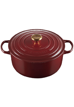 Le Creuset Signature Gjutjärn Rund Gryta 28Cm Garnet Gjutjärnsgrytor Unisex Röd 28 CM