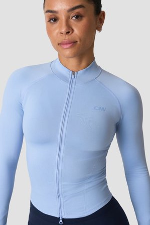 Sculpt Seamless 2-Way Zip LS Banner Blue