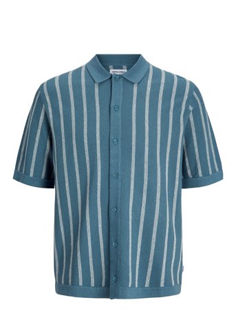 Jjemil Knit Striped Shirt Ss Blue Jack & J S