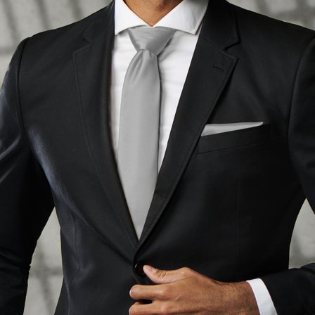 Semplice cravatta grigio chiaro da 8 cm per uomini - Cravatte in tinta unita