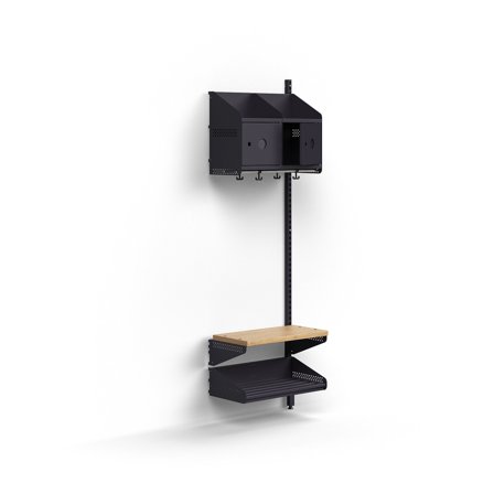 Garderobenschrank ENTRY, Anbaumodul, wandhängend, 1800 x 600 x 300 mm, anthrazit