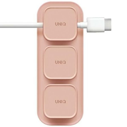 Uniq Pod Mag Magnetisk kabelorganisatör + bas Rosa/Blushrosa