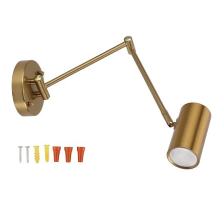 Svingarm Vægslampe Jern Justerbar Vinkel LED 3000K Varmt Lys Moderne Væglæselampe med E27-pære til Soveværelse Stue Gang 85 til 265V