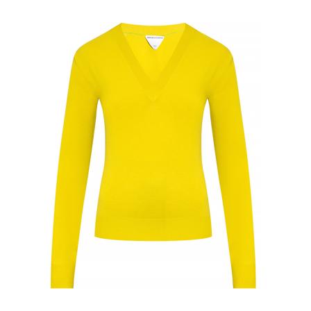 Bottega Veneta V-neck Strik Gul, Dame Striktrøjer