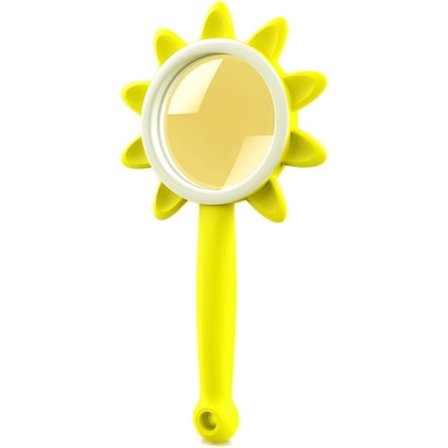 Söt förstoringsglas (gul), högupplöst lins matchat med tecknade färger, bärbar förstoringsglas, lämplig för utforskning, insekter, plan