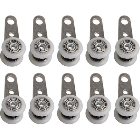 Sett med 10 hjul til karnappvinduer eller skyvedører - i metall og plast - 4,5