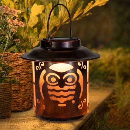 Ripustavat Aurinkokennot Valot Ulkona Vedenkestävä - Pöllö Retro Metalli Led Aurinkokennot Valot Koristeellinen Puutarha Puutarha Nurmikko Piha 