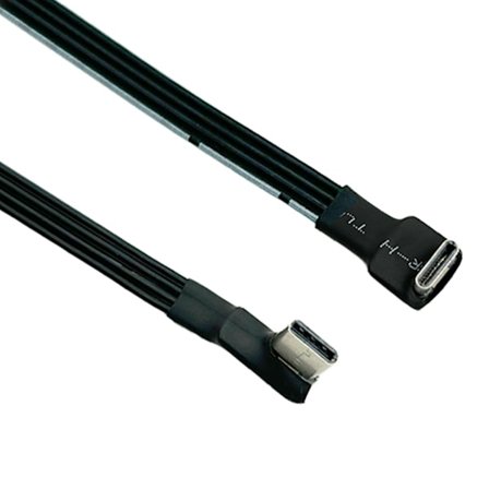 USB 2.0 Typ C till Typ C Vinklad Platt Kabel för Dataöverföring och Laddningskabel för FPV, Disk, Telefon