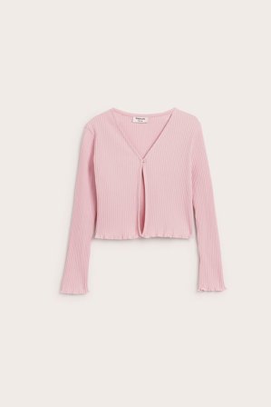Kappahl | Ribbestrikket bolero | Lyserosa