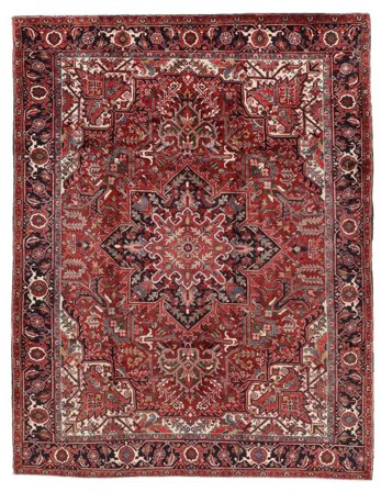 235X300 Tapis Heriz D'orient Rouge Foncé/Noir (Laine, Perse) Carpetvista