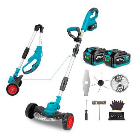 YOFIDRA Borstlös Elektrisk Gräsklippare Hopfällbar Sladdlös Effektiv Trädgårdstrimmer Buskröjare Ogräsverktyg