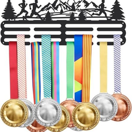 Medaljeholder for løping - Vis frem medaljene dine - Sportslig metallholder for medaljer - Jernveggmontering - Dekor for over 60 medaljer for løping 