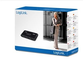 LogiLink USB-HUB 4-Port 3.0 m. Netzteil schwarz