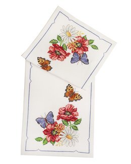 Broderipakke Løper Sommerfugler & Blomster - Svarta Fåret