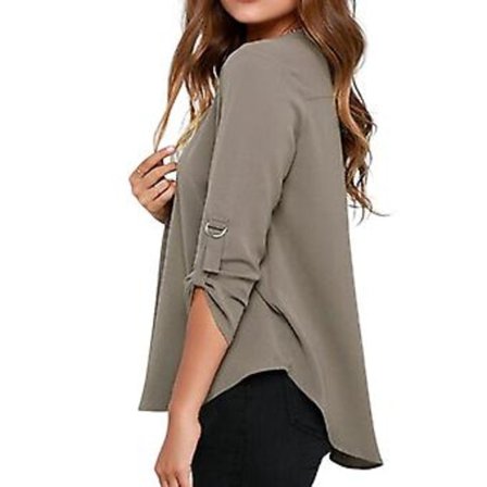 Naisten erittäin ohut paita pehmeää polyesteriä hengittävää kangasta (5XL harmaa)