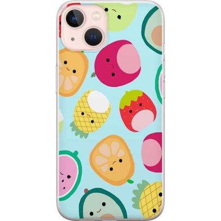 Kompatibelt Mobildeksel til Apple iPhone 13 Mønster av kawaii-frukter som jordbær sitron ananas og avocado på lyseblå bakgrunn