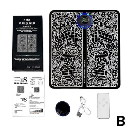 Elektrisk EMS Fotmassage Matta Fötter Akupunktur Stimulator Massage Fjärrkontroll One-size