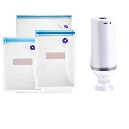 Återanvändbar dammsugare mat förvaring dragkedja påsar set elektrisk handhållen vakuum försegling