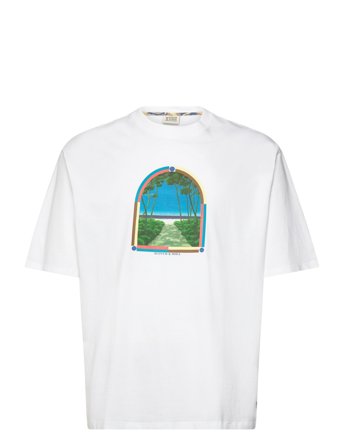 Scotch & Soda Loose Fit Front Chest Artwork T-Shirt - White - L