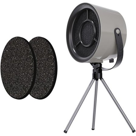 Bærbar Emhætte til Køkken, 3-Hastigheds Mini Køkkenemhætte med Kulfilter til Lejligheder, Kollegier, Autocampere (Grå)