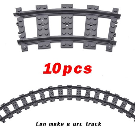 MOC City Train Rail Crossing Tracks Set Stud Gap Triple Switch Tegelstenar Byggstenar Tekniska Enlighten Leksaker för barn