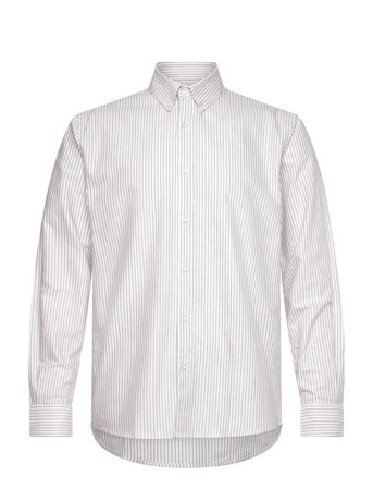 Mads Nørgaard Cotton Oxford Sune Stripe Shirt Bd - White - XXL