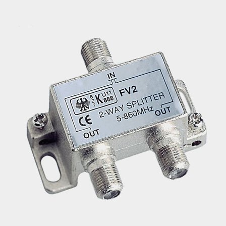 Antennijakaja Glomex 2-way splitter, TV-antennille radioon / televisioon, 5 - 860 MHz