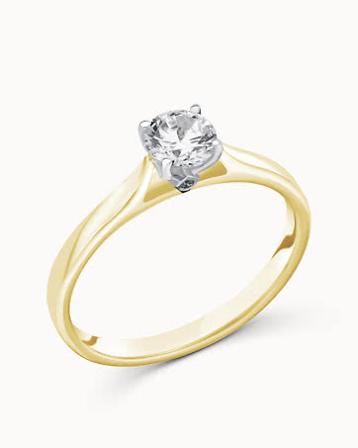 Diamantring Bianca 18K Gult Gull - Forlovelsesringer & Gifteringer hos Vanbruun