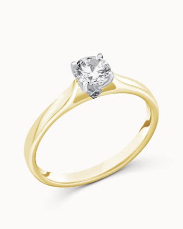 Diamantring Bianca 18K Gult Gull Naturlig Diamant 0.30 Carat - Forlovelsesringer & Gifteringer hos Vanbruun