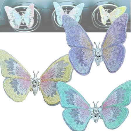 (Grøn, Gul, Lilla) 3 stk. Sommerfugleformet Dekorativ Bils Luft V