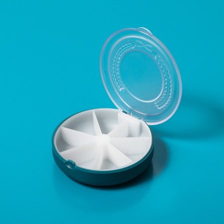 IC 2 bærbare runde pilleæsker med 7 rum, grøn[HK]