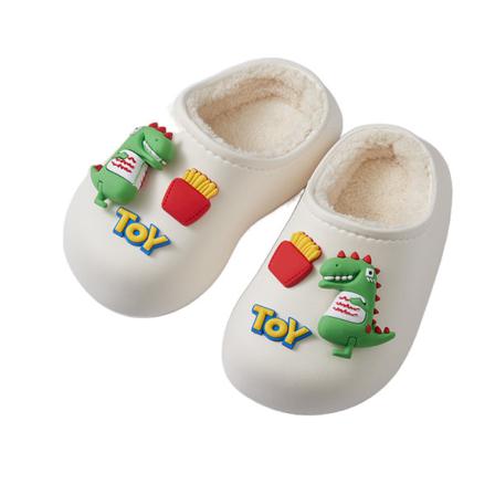 Kids Plysch Foder Diabilder Stängd Tå Cartoon Cozy Clog Tofflor