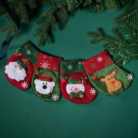 4 st jultrumpet julstrumpor Snowflake docka stor först