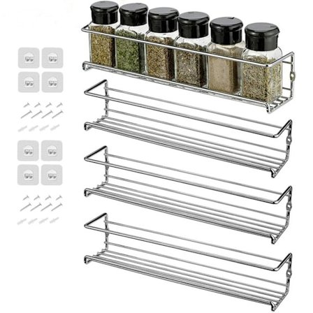 (4 stk) Organizer krydderhylle for skapdør