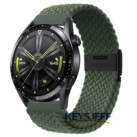 22 mm nylon Kompatibel med Galaxy Watch 3 45 mm/ Watch 46 mm, Gear S3 Frontier/Classic , Huawei Watch GT 3 46 mm flätat band