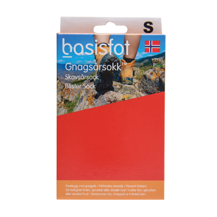 Basisfot Gnagsårsokk, Str. S, rød, 1 par
