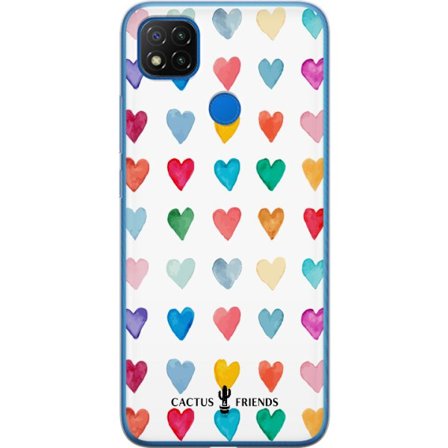 Yhteensopiva Puhelinkuori Xiaomi Xiaomi Redmi 9C Cactus and Friends - Watercolor Love Grid