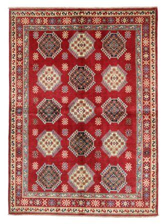 Noué À La Main Kazak Fine Tapis 146X199 De Laine Petit